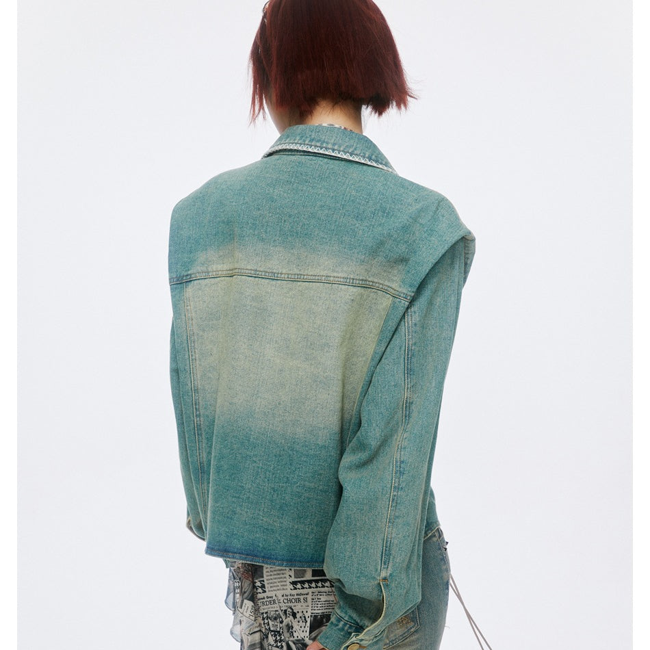 Unisex Jacket Retro Washed Denim Jacket Coat