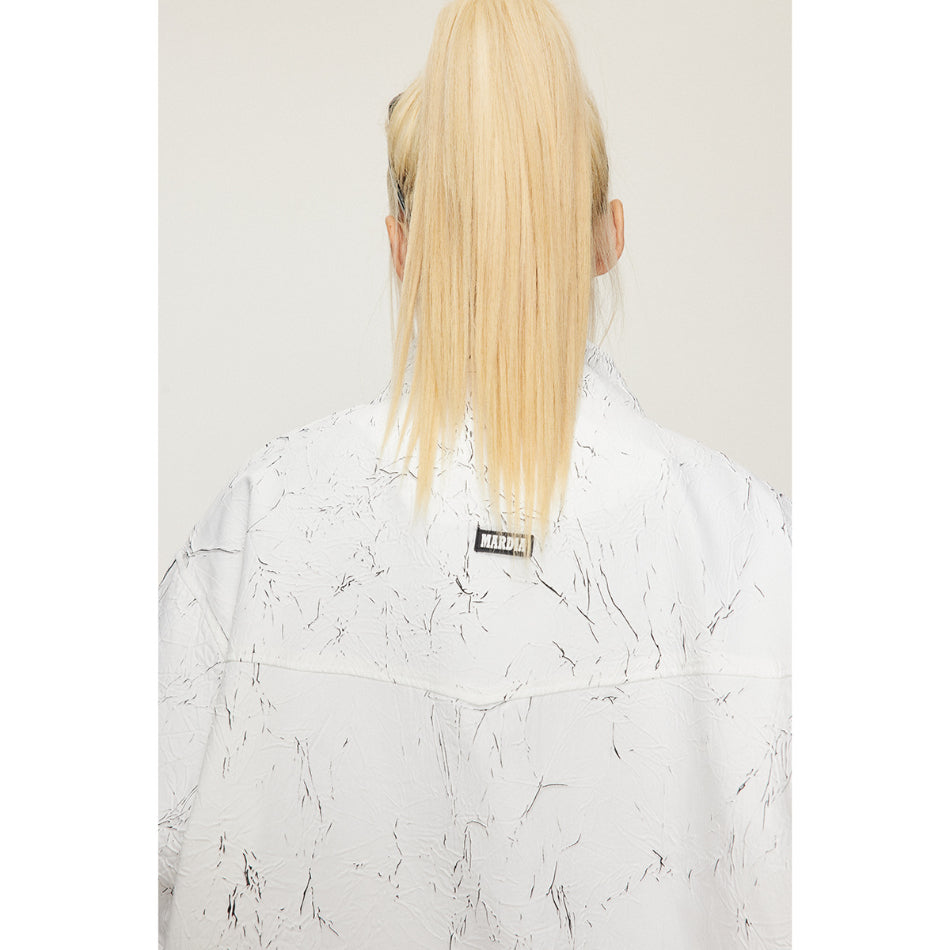 Unisex Jacket Spring and Autumn Vintage Stand Collar Top Jacket Baggy Coat