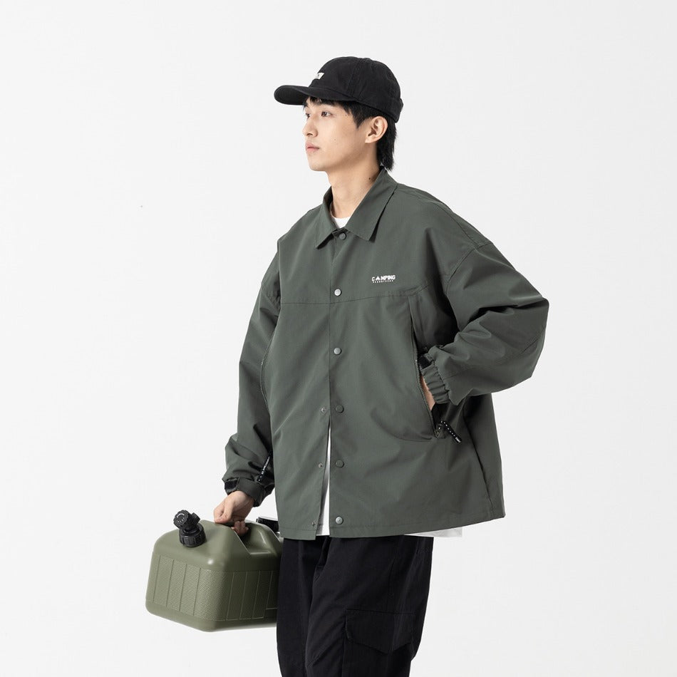 Unisex Jacket Loose Lapels Coach Jacket Men's Cargo Coat