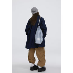 Unisex Jacket Retro Workwear Mid-Length Loose Fall Winter Coat