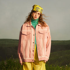 Unisex Jacket Vintage Denim Jacket Baggy Coat