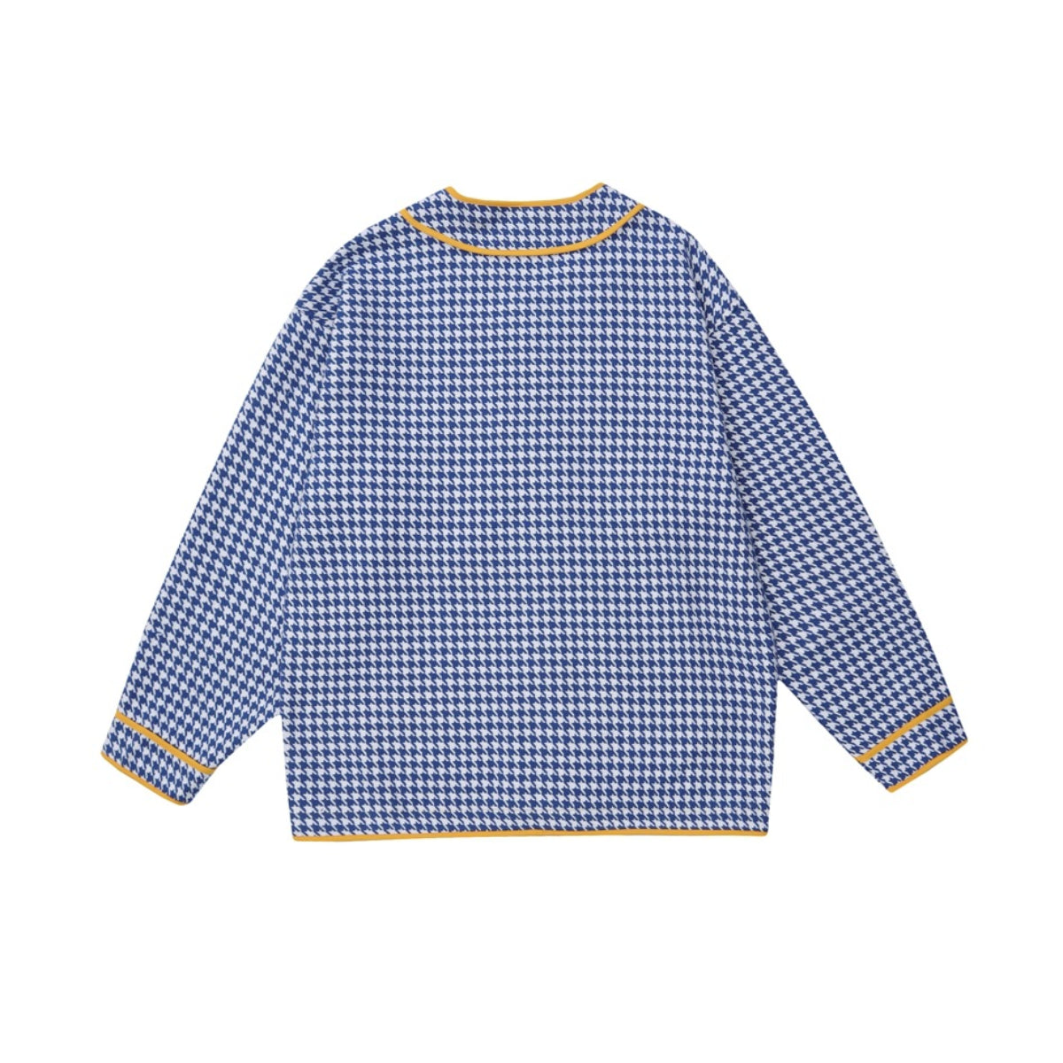 Unisex Jacket Baseball Clothing Jacket Men and Women Couple's Collarless Houndstooth Design Jacket
