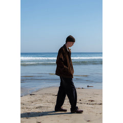 Unisex Jacket Vintage Men's Stand Collar Jacket Loose Corduroy Coat