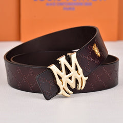 Amiri Belt dark brown CC texture Golden deer logo