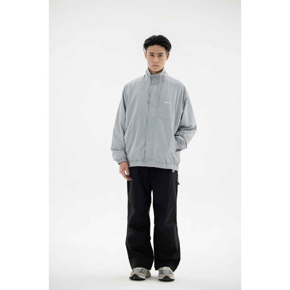 Unisex Jacket Simple Loose Retro Stand Collar Jacket Men's Coat