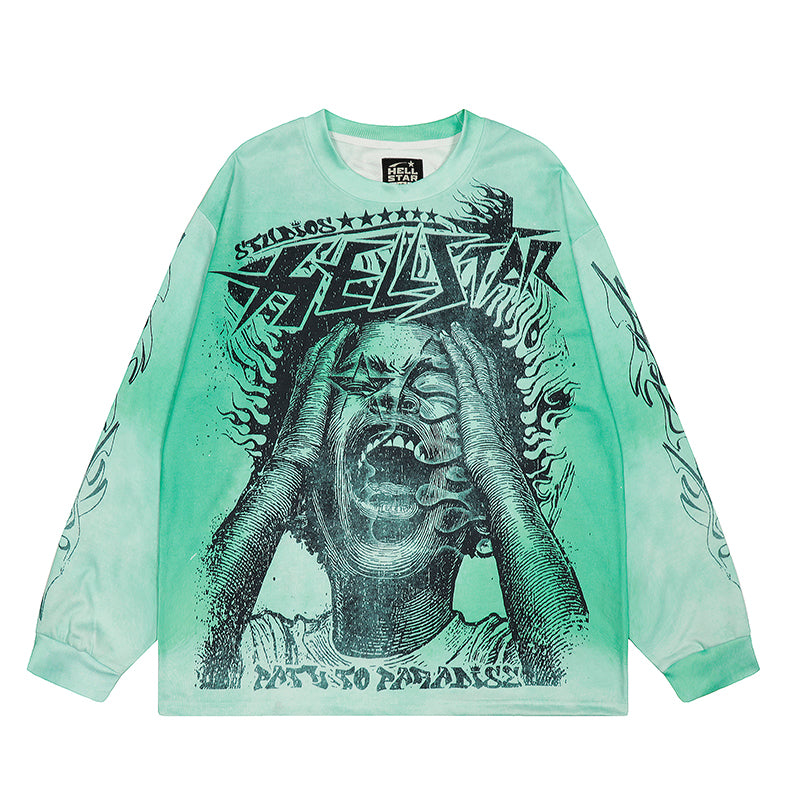 Hellstar Long Sleeve Shirts Hip-hop loose oversize