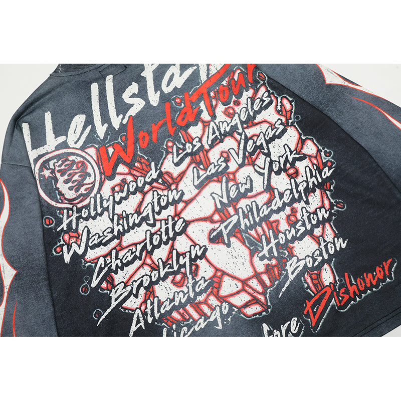 Hellstar Long Sleeve Shirts Hip-hop loose oversize
