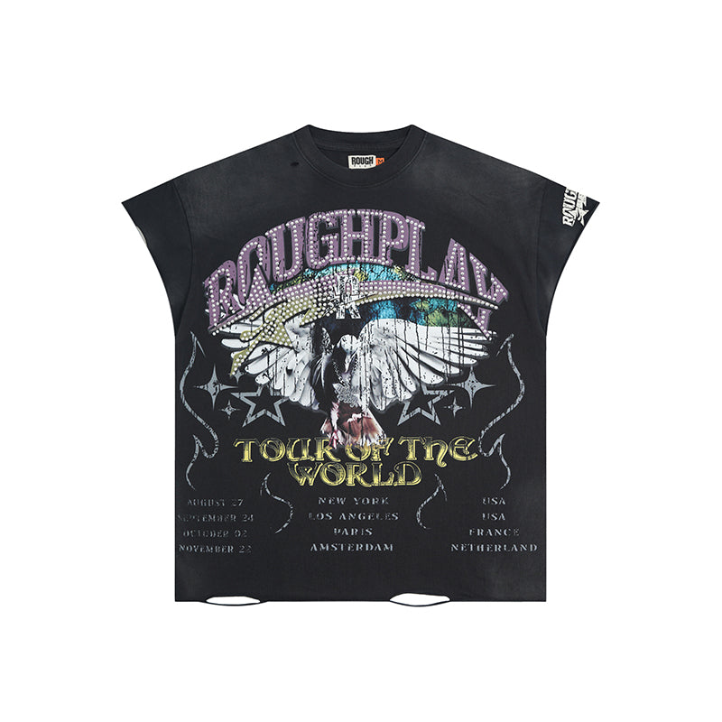 Rough Play T Shirts RoughPlay Tour Sleeveless Street Holes Diamonds