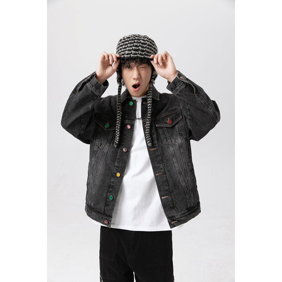 Unisex Jacket Casual Washed Denim Jacket Men and Women Couple Jacket