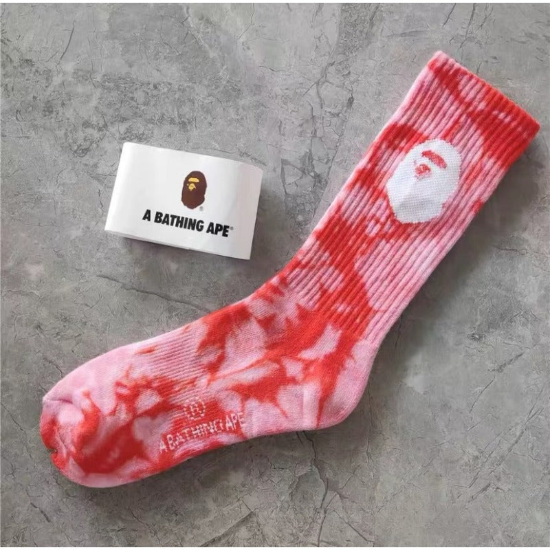 Bape Socks Tall Tube Tie Dyeing Men and Women