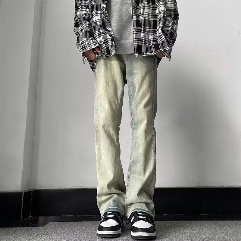 Men Jeans Spring and Autumn Retro Straight-Leg Pants Casual Trousers
