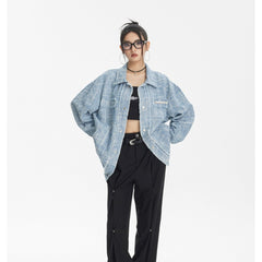 Unisex Jacket Vintage Denim Jacket Loose Cardigan Coat