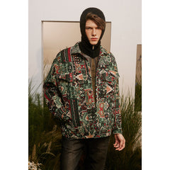 Unisex Jacket Vintage Loose Lapels Jacket Overalls