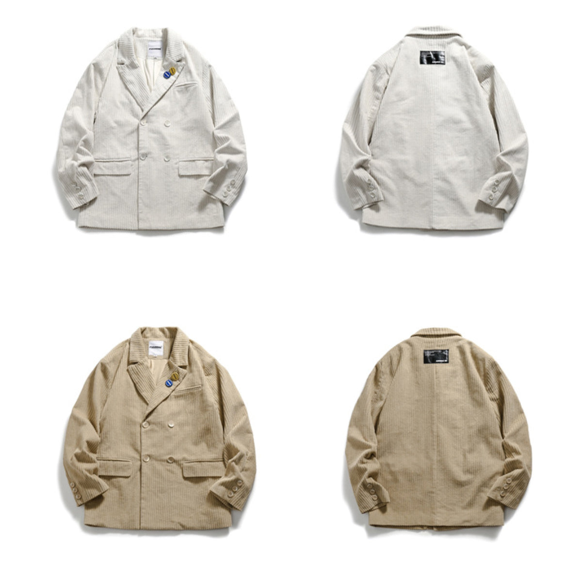 Unisex Jacket Double Breasted Corduroy Suit Casual Jacket