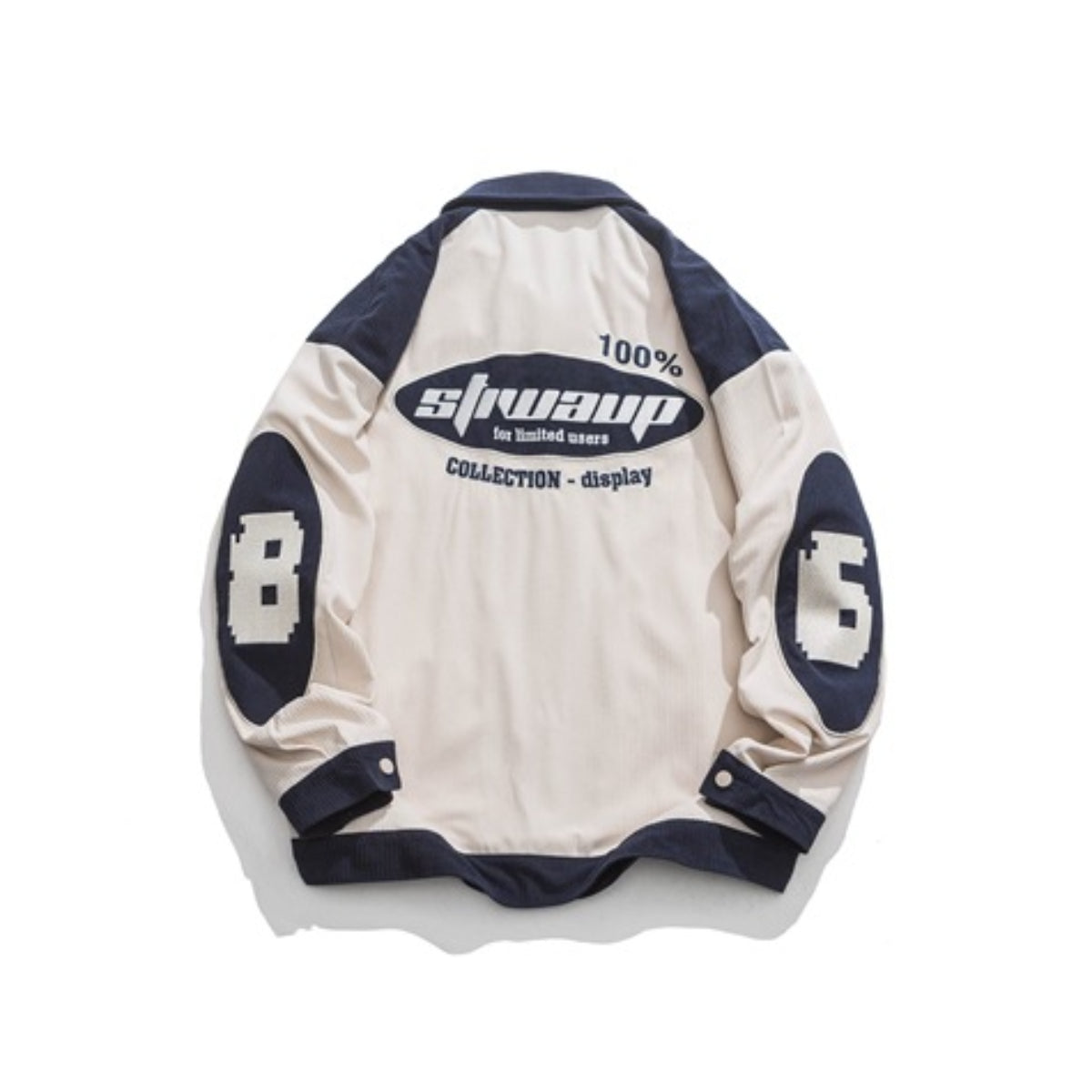 Unisex Jacket Embroidered Multi-Color Coat Loose Motorcycle Jacket