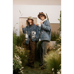 Unisex Jacket Vintage Denim Jacket Fall Loose Jacket