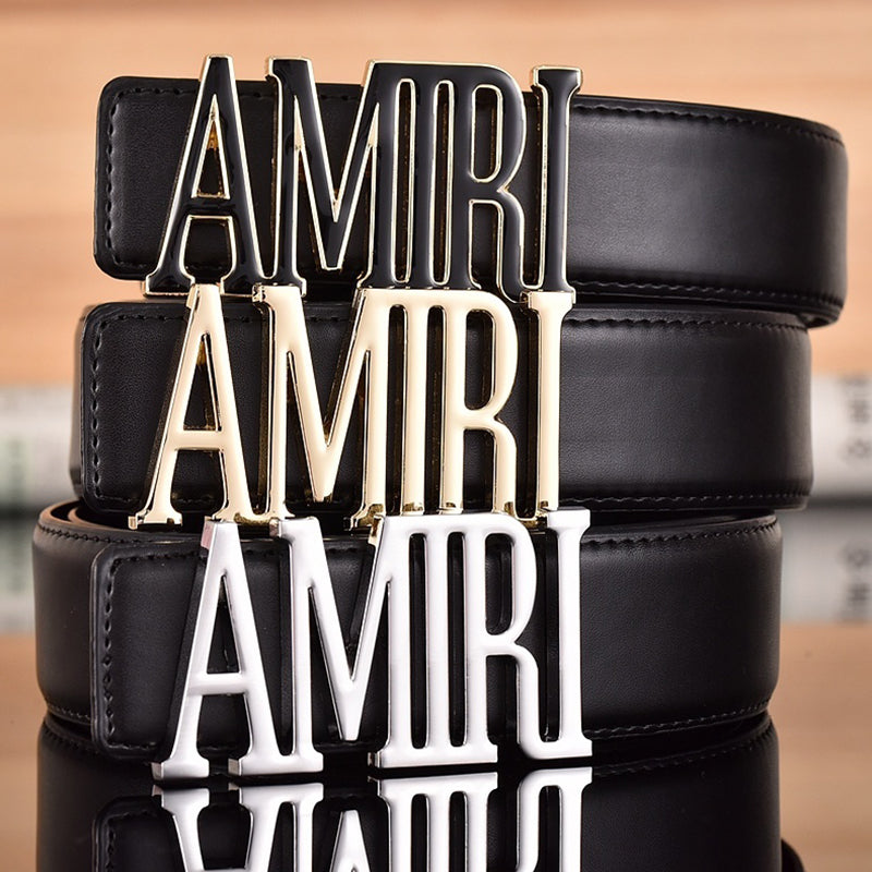 Amiri Belt Black plain texture