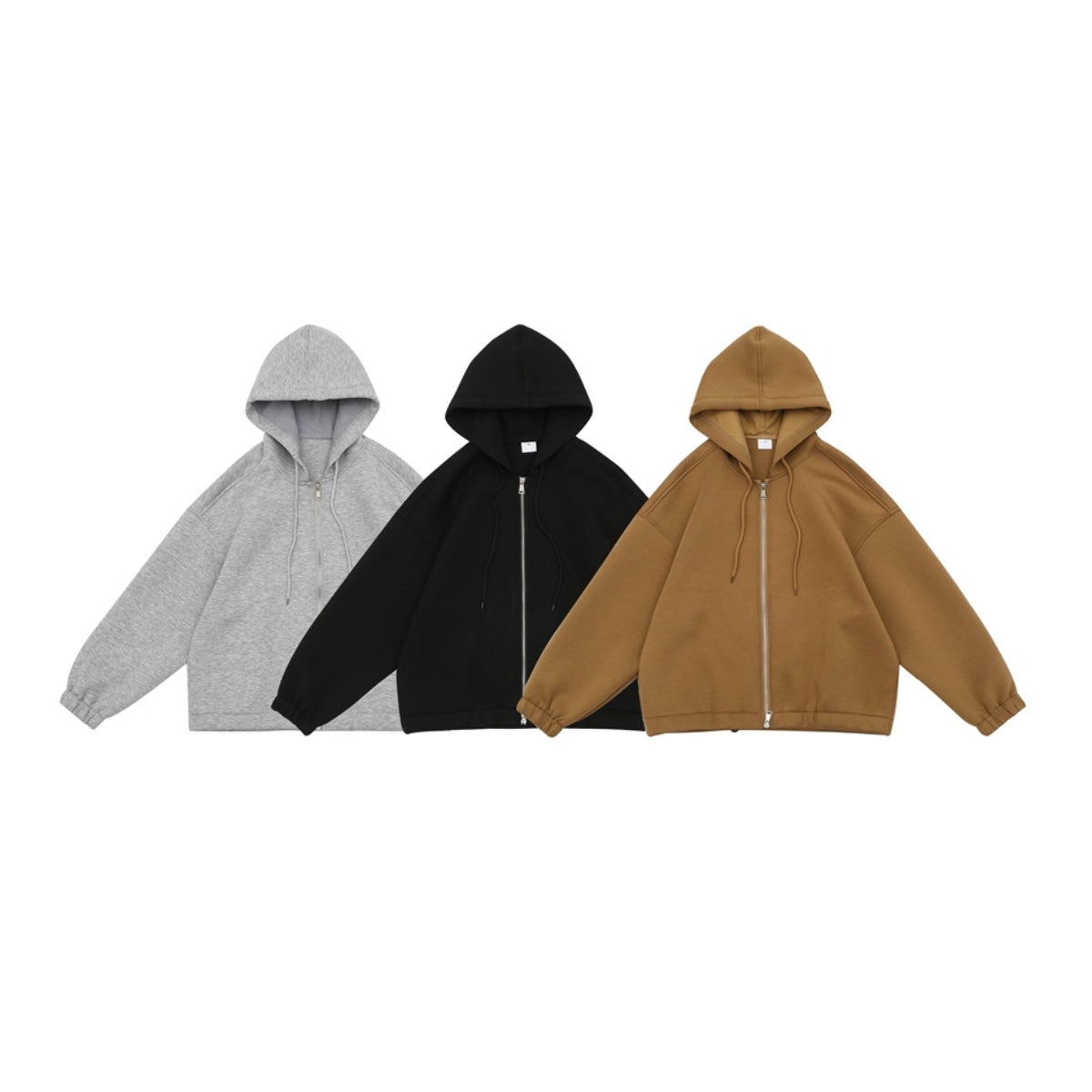 Unisex Jacket Relaxed-Fit Hoodie Top Coat Cotton Sweater Jacket