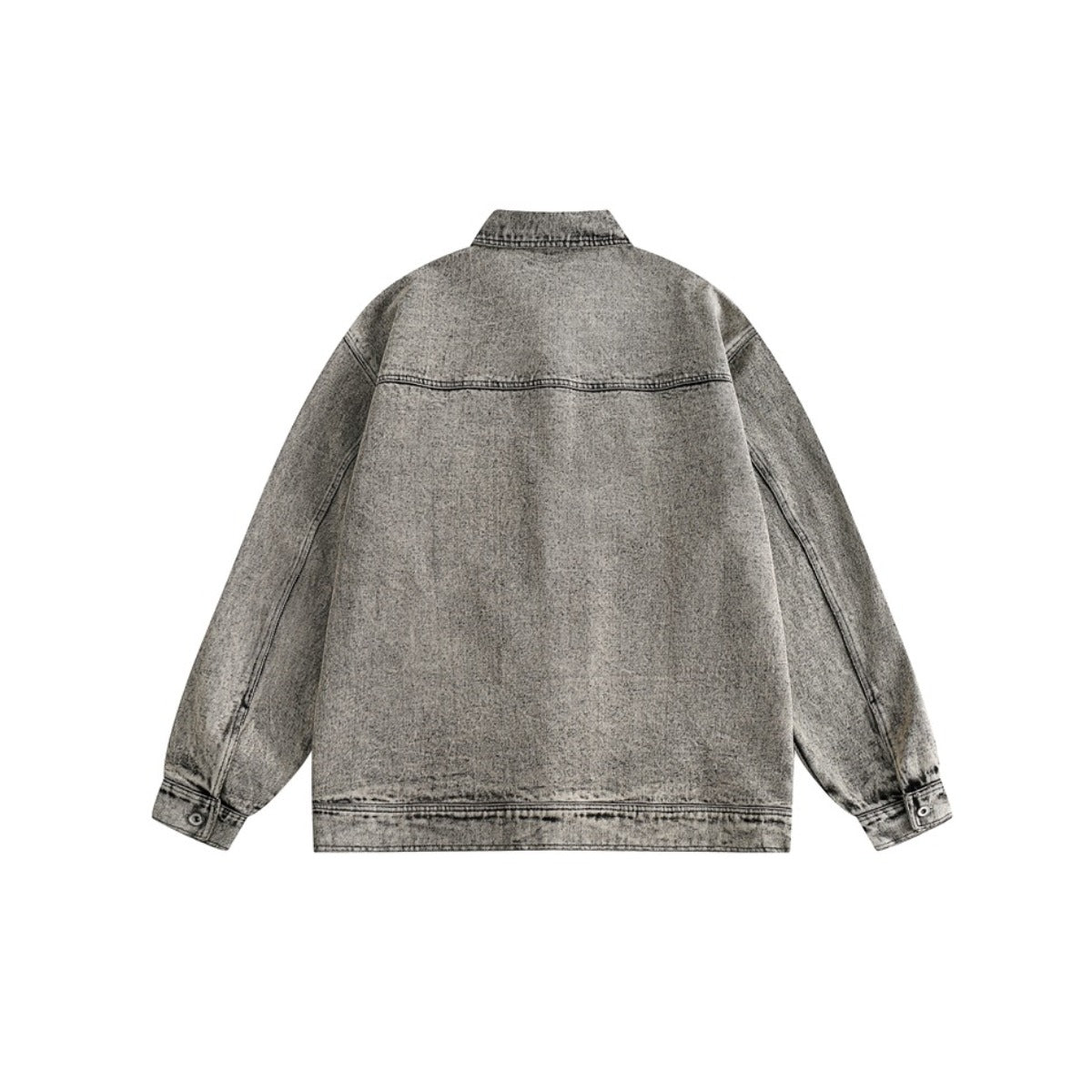 Unisex Jacket Retro Washed Denim Jacket Turn-down Collar Coat