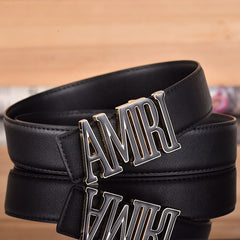 Amiri Belt Black linen leather texture