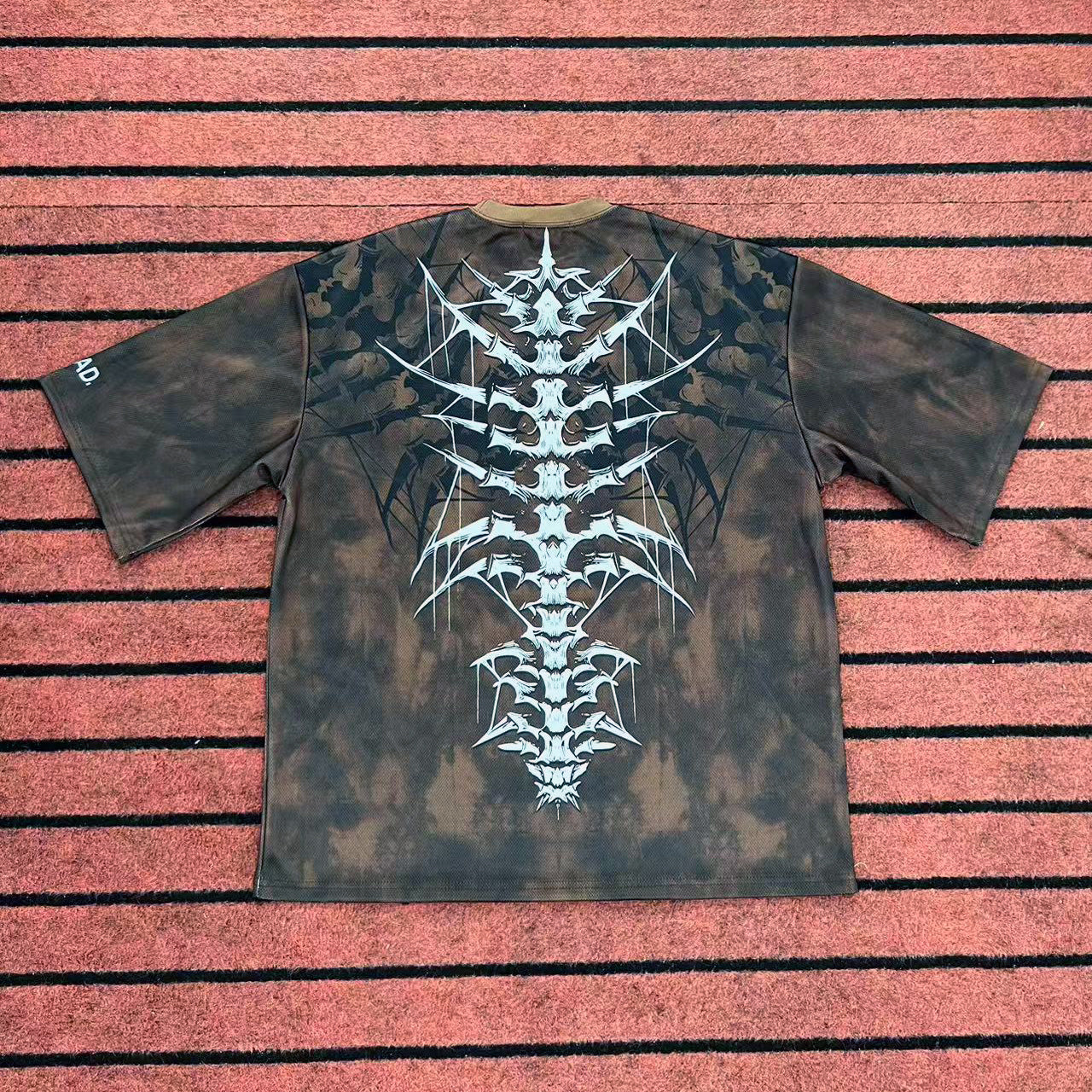 Street T Shirts Washed Old Oversize Hip Hop Skateboard Anime Print Short Sleeve