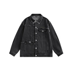 Unisex Jacket Vintage Denim Jacket for Men and Women Couple Loose Cardigan Coat