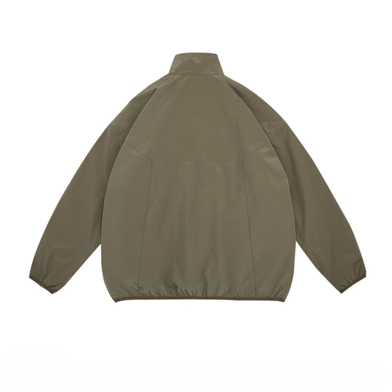 Unisex Jacket Shell Jacket Half Zipped Stand Collar Coat Jacket