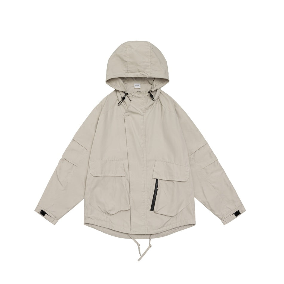 Unisex Jacket Vintage Sports Jacket for Men and Women Same Style Shell Jacket Loose Hooded Coat