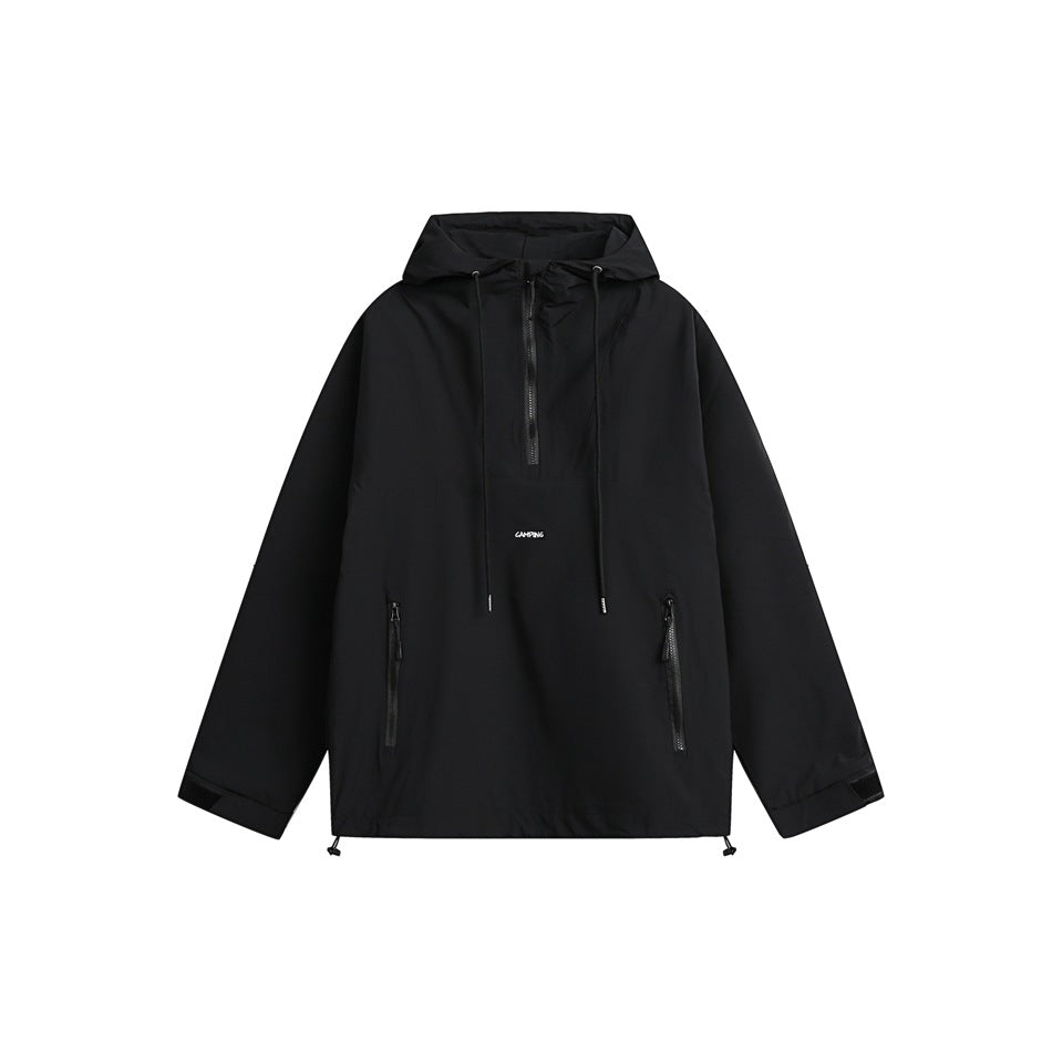 Unisex Jacket Black Warrior Mechanical Style Coat Hooded Jacket Shell Jacket