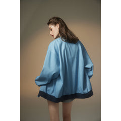 Unisex Jacket Vintage Patch Embroidery Tooling Jacket Loose Baseball Collar Coat