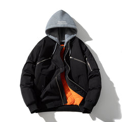 Mens Vintage Jackets Baseball Suit Solid Color Padded Jacket Flight Suit