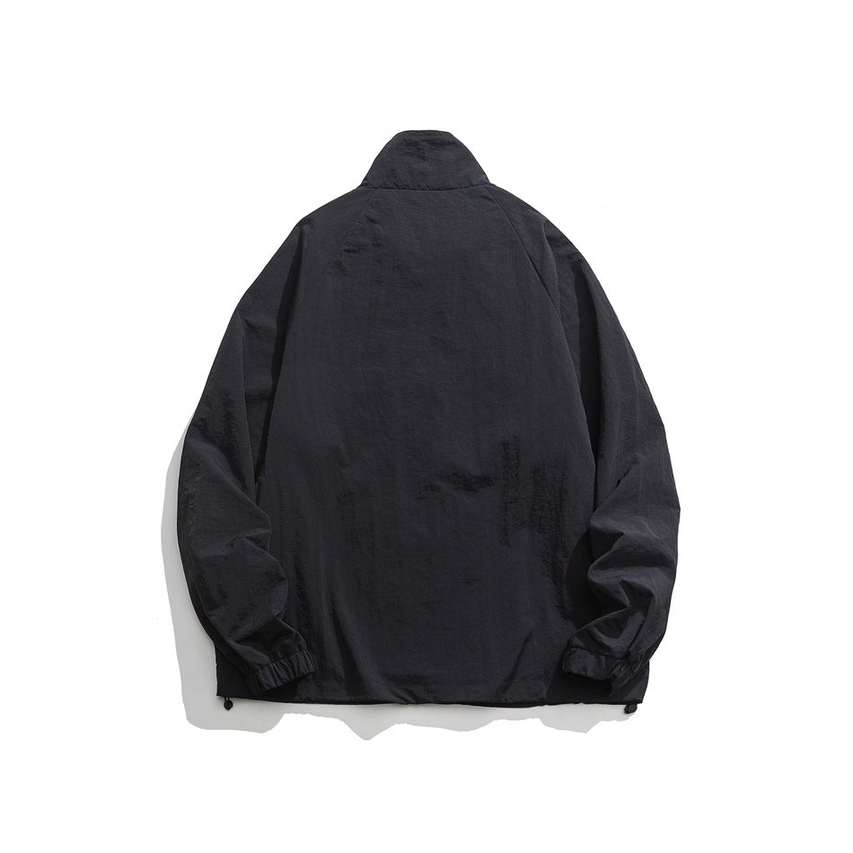 Unisex Jacket Vintage Stand Collar Sports Jacket Spring and Autumn Coat