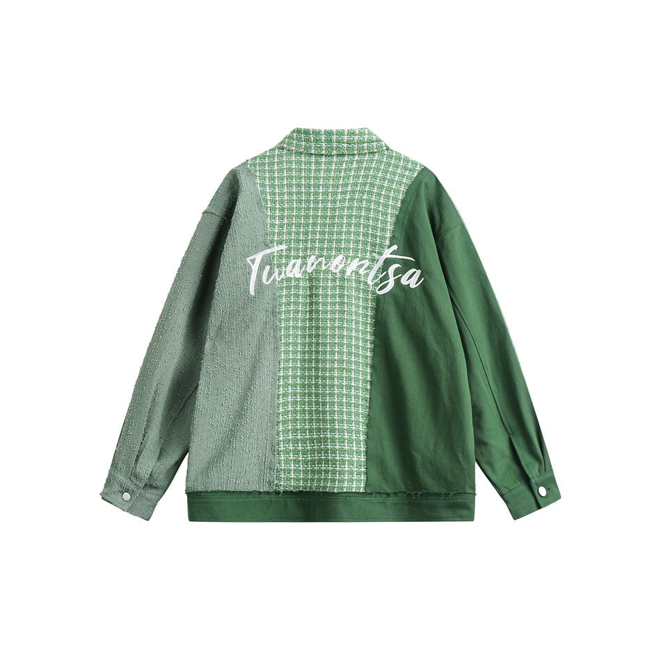Unisex Jacket Houndstooth Coat Men and Women Loose Jacket