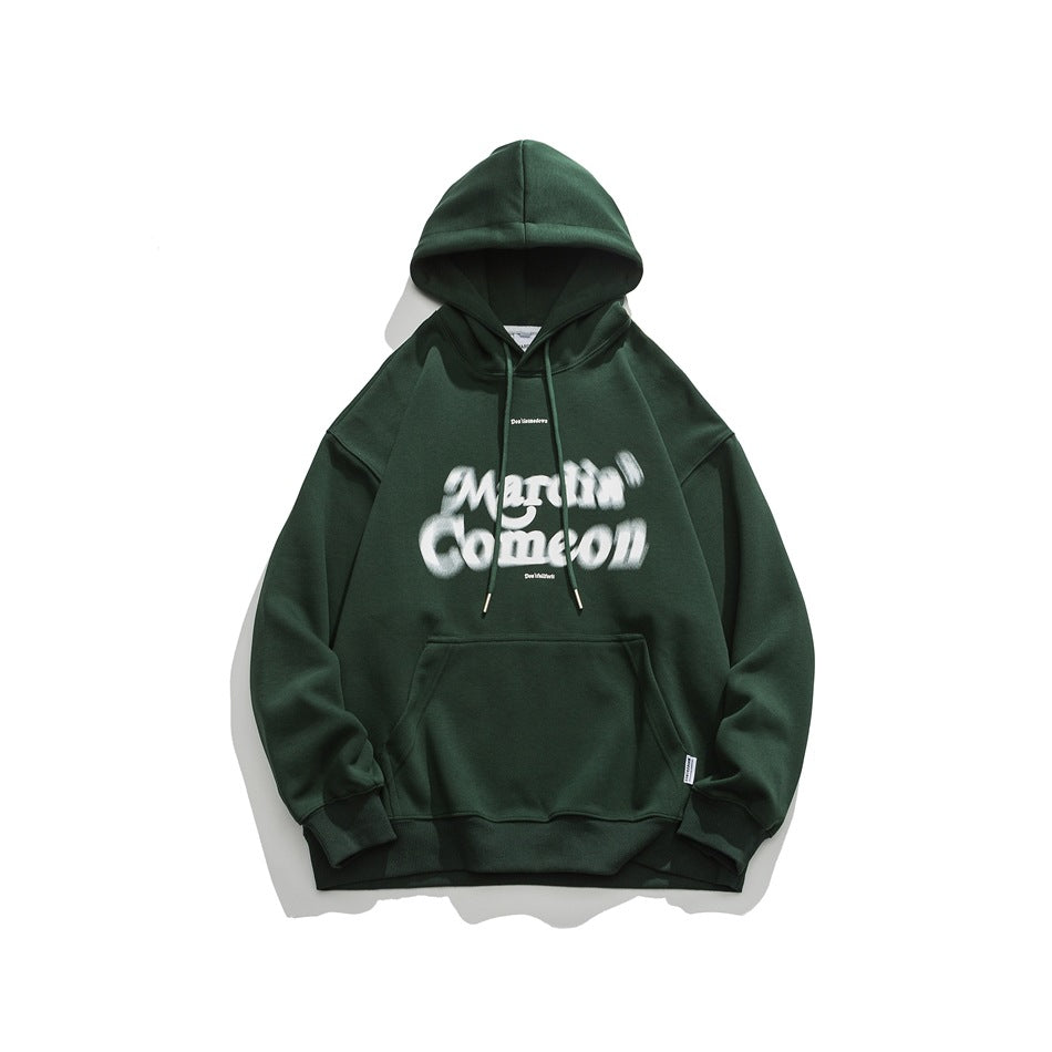 Unisex Jacket Retro Hooded Sweater Loose Spring and Autumn Coat