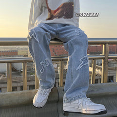 Men Jeans Spring and Autumn Jeans Loose Straight Trousers