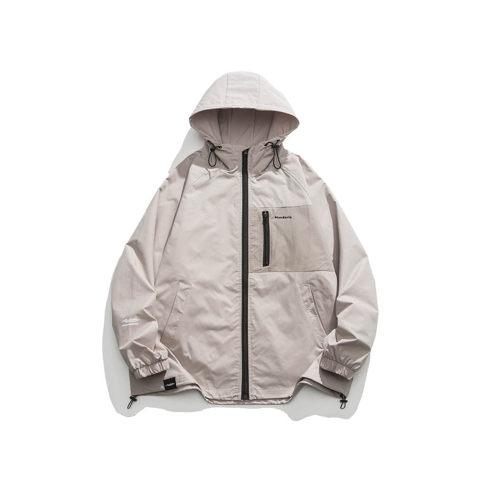 Unisex Jacket Hooded Jacket Loose Mechanical Style Outdoor Jacket Coat