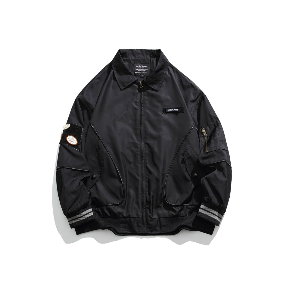 Unisex Jacket Vintage Overalls Jacket Loose Lapels Jacket