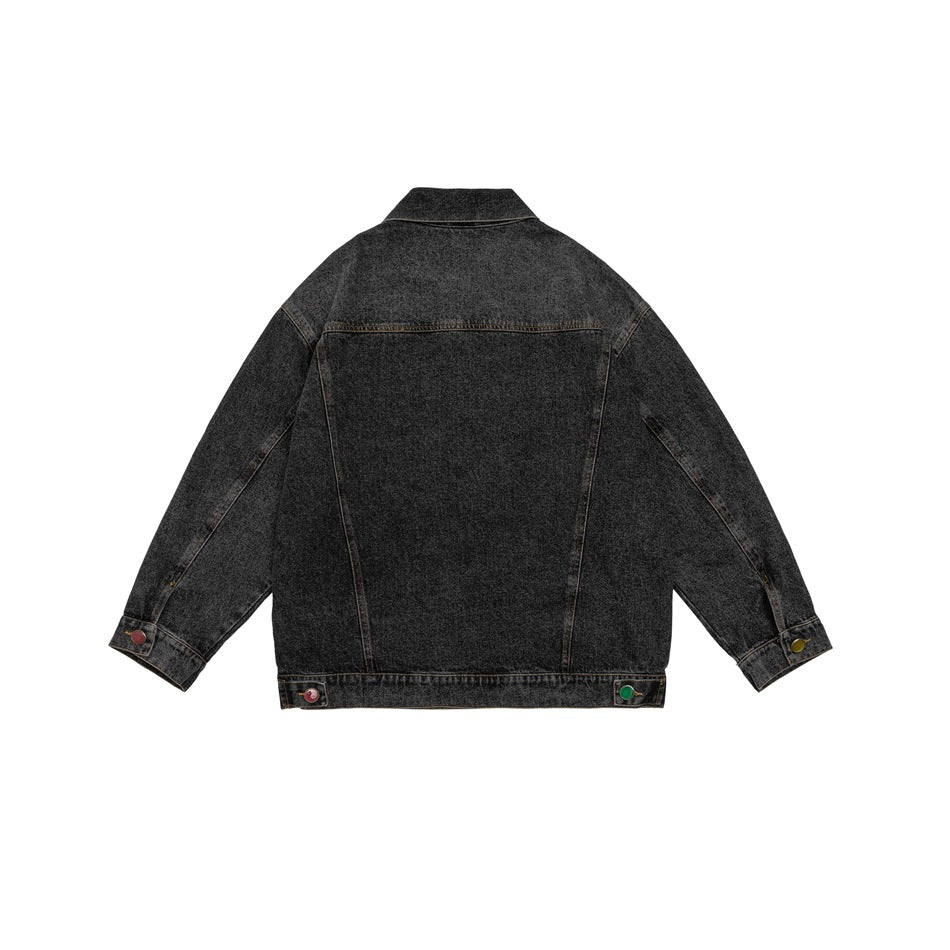 Unisex Jacket Casual Washed Denim Jacket Men and Women Couple Jacket