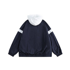 Unisex Jacket Retro Loose Exercise Hooded Coat Men's and Women's Stand Collar Jacket Top