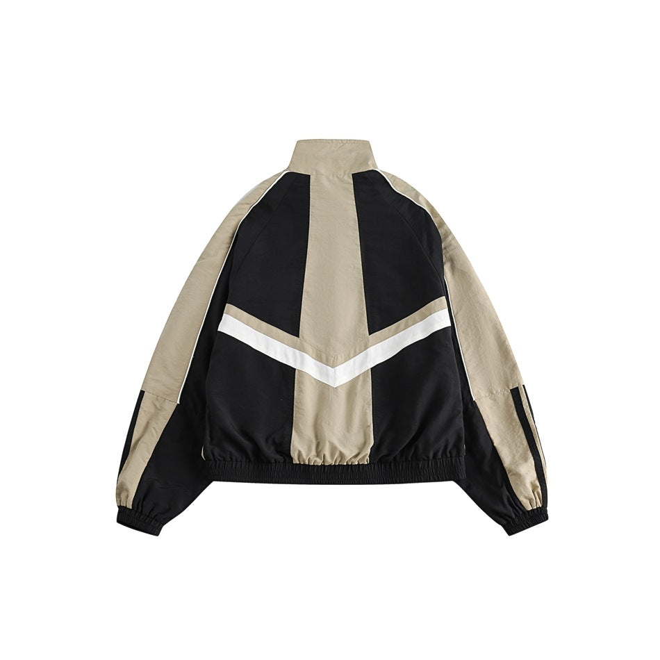 Unisex Jacket Retro Multicolor Jacket Loose Lapel Sports Jacket