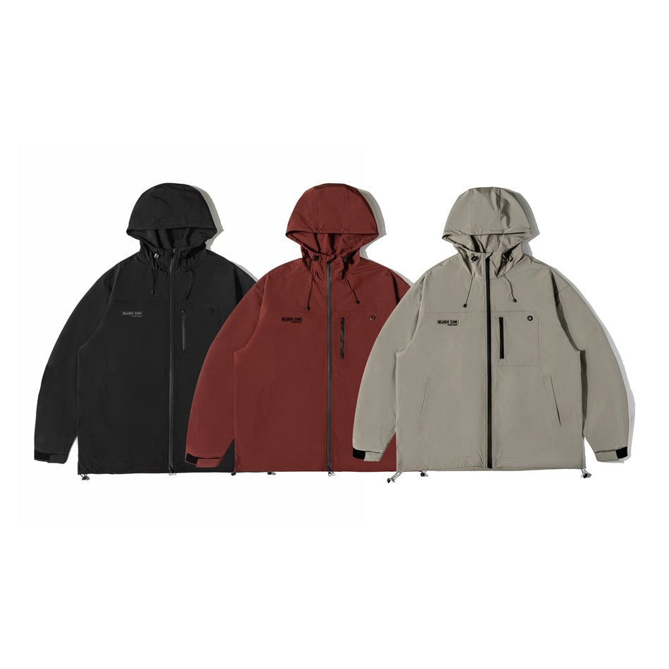 Unisex Jacket Shell Jacket Wind-Resist Tool Wind Hooded Jacket