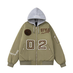 Men Vintage Jackets Baseball Collar Cotton Jacket Casual Warm Baseball Jacket Padded Cotton