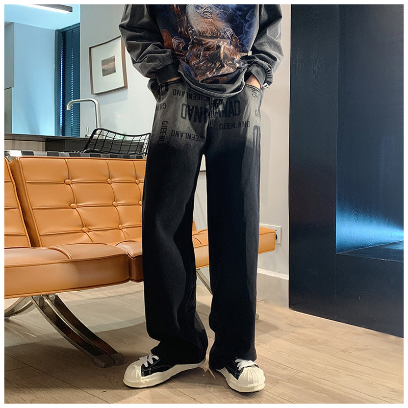 Men Jeans Vintage Jeans Vintage Baggy Straight Trousers