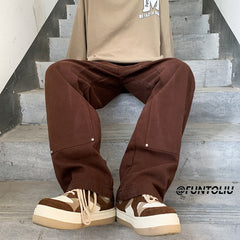 Men Jeans Overalls Loose Straight Casual Trousers