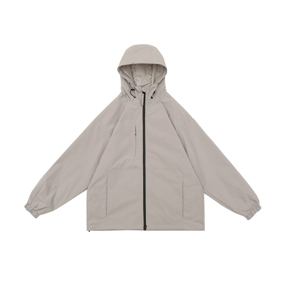 Unisex Jacket Shell Jacket Waterproof Hooded Jacket Men and Women Couple Sports Jacket