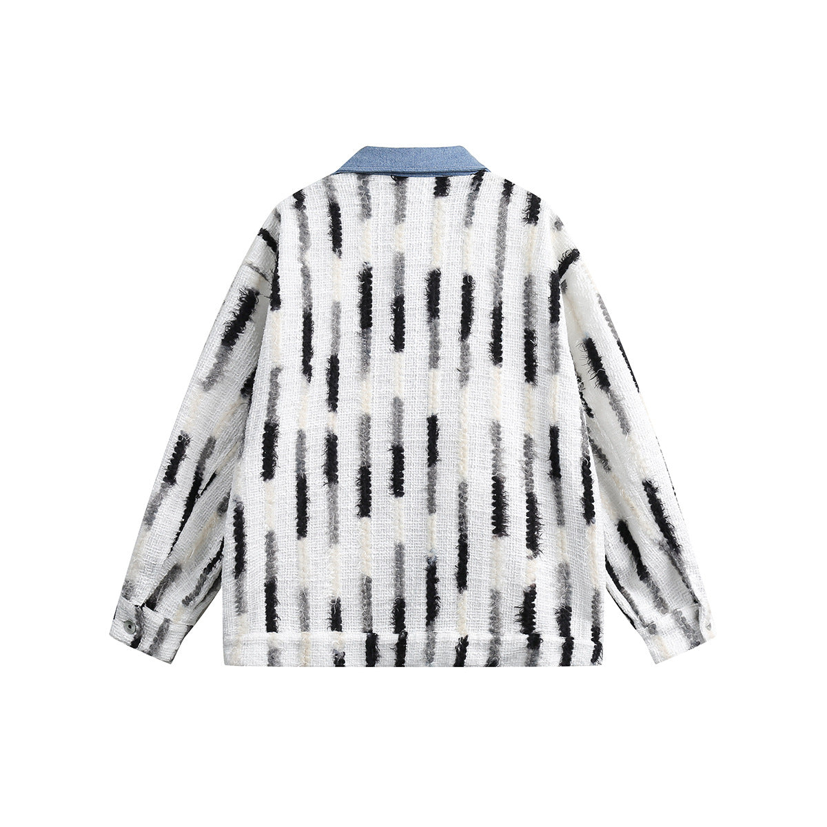 Unisex Jacket Loose Striped Stitching Denim Jacket Baggy Coat