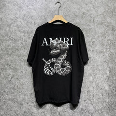 Amiri T Shirt Rattlesnake Printed Casual Round Neck