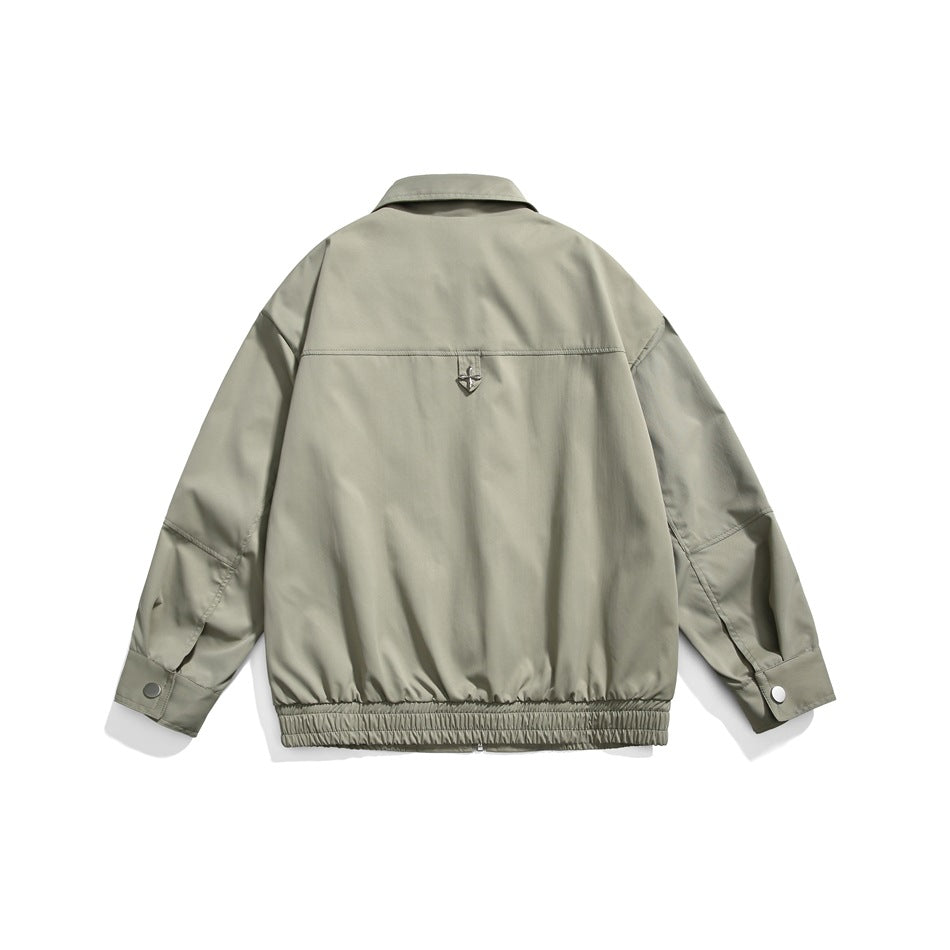 Unisex Jacket Spring and Autumn Retro Lapels Jacket Overalls