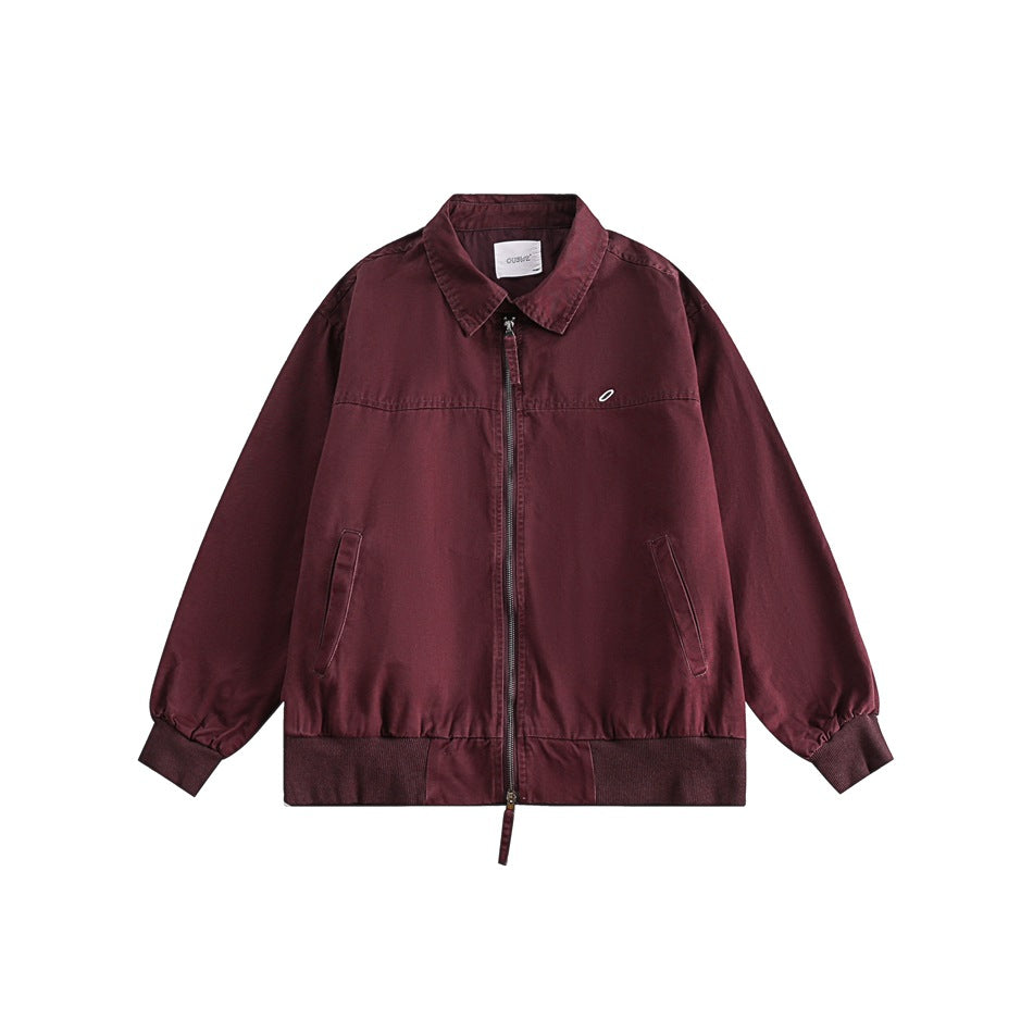 Unisex Jacket Vintage Overalls Jacket Spring and Autumn Turn-down Collar Coat