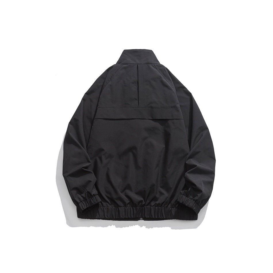 Unisex Jacket Stand Collar Workwear Jacket Loose Casual Jacket